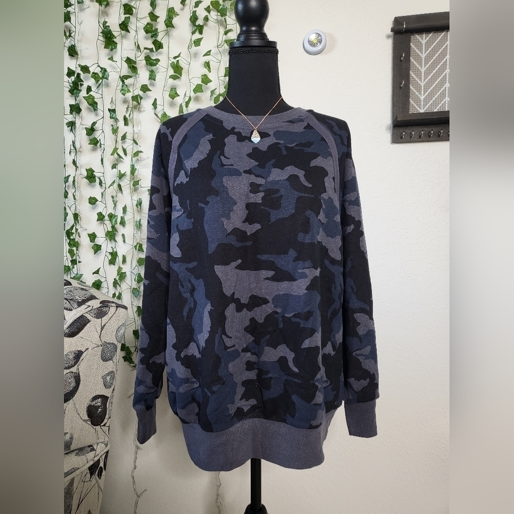 Prana Blue Camo Cozy Up Sweatshirt